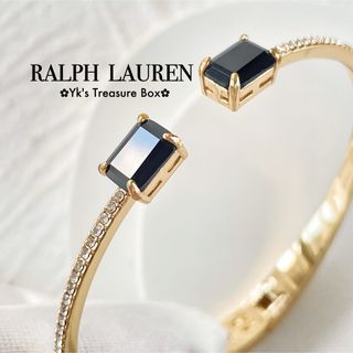 U381/RALPH LAUREN/ブラッククリスタルパヴェゴールドブレスレット