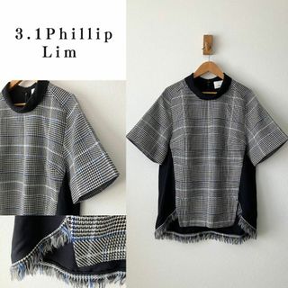 3.1 Phillip Lim - 3.1Phillip Lim フリンジ 千鳥格子 変形デザインブラウス