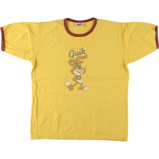 古着 NESTLE NESQUIK ネスクイック リンガーTシャツ アドバタイジングTシャツ メンズL /eaa445566(Tシャツ/カットソー(半袖/袖なし))