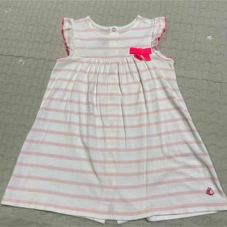 プチバトー(PETIT BATEAU)の【5/12まで】プチバトー ワンピース ピンク ボーダー(ワンピース)