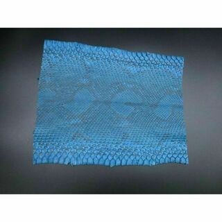 ヘビ革 本革 背革 ダイアモンドパイソン A4サイズ保証 ブルー(生地/糸)