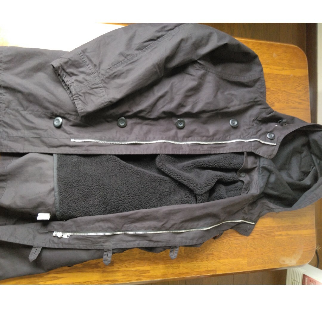 美品　無印良品　モッズコート　Ｎ3Ｂ　ボアライナー取り外し可能　黒　ブラック　サ メンズのジャケット/アウター(モッズコート)の商品写真