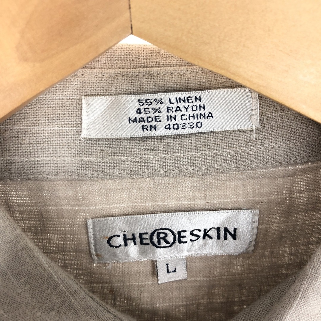 古着 CHERESKIN ボックスシャツ 半袖 リネンシャツ メンズL /eaa443919 メンズのトップス(シャツ)の商品写真