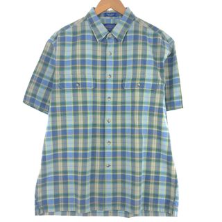 PENDLETON - 古着 ペンドルトン PENDLETON HIKER SHIRT マドラスチェック 半袖 コットン チェックシャツ メンズL /eaa443940