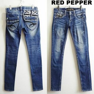 レッドペッパー(REDPEPPER)のレッドペッパー　スキニーデニム　W75cm　強ストレッチ　ユニオンジャック(デニム/ジーンズ)