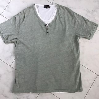 MK MICHEL KLEIN homme - MKミッシェルクランオム重ね着セットアップ　ヘンリーT&タンクトップ