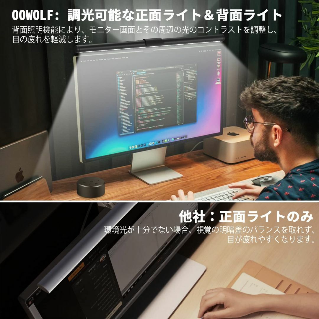 【スタイル:TL03Pro】OOWOLF モニターライト バー 41cm PCデ インテリア/住まい/日用品のライト/照明/LED(その他)の商品写真