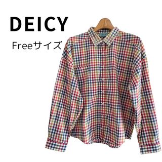 デイシー(deicy)の【美品】DEICY デイシー チェックシャツ パール 可愛い フリーサイズ(シャツ/ブラウス(長袖/七分))