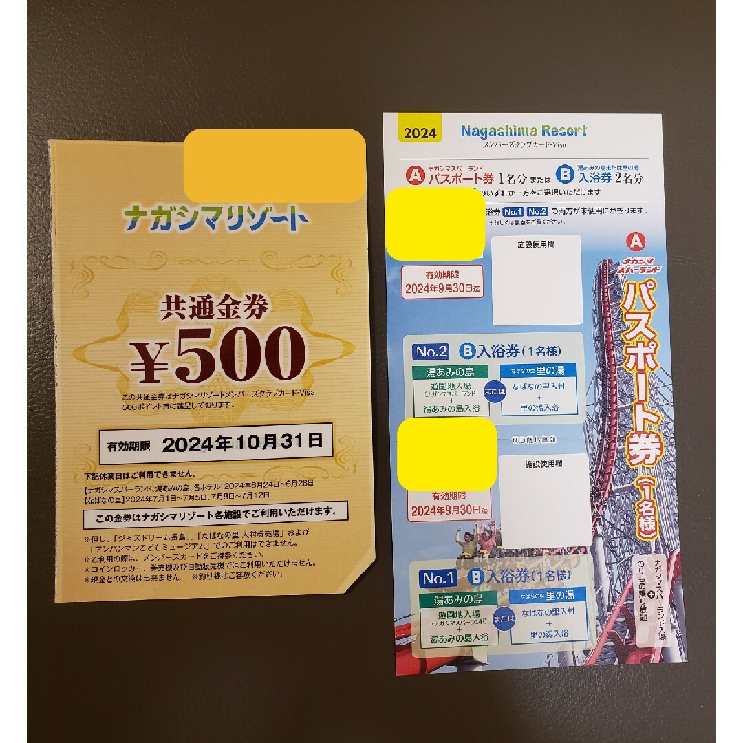 ナガシマスパーランドパスポート引換券&共通金券１枚 チケットの施設利用券(遊園地/テーマパーク)の商品写真