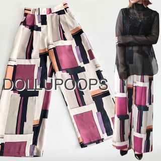 ドールアップウップス(doll up oops)の【美品】dollupoopsカラーブロックプリントパンツ 日本製(その他)