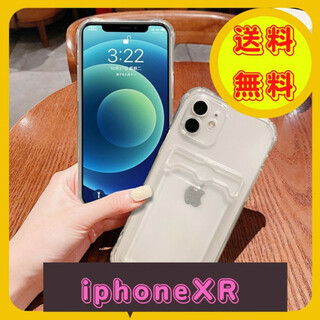 iPhoneXR ケース カード入れ ポケット クリア 透明 トレカ カード収納