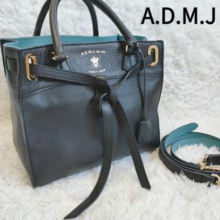 A.D.M.J. - 【極美品】A.D.M.J コンクルージョン 2way レザー シボ革 黒 リボン