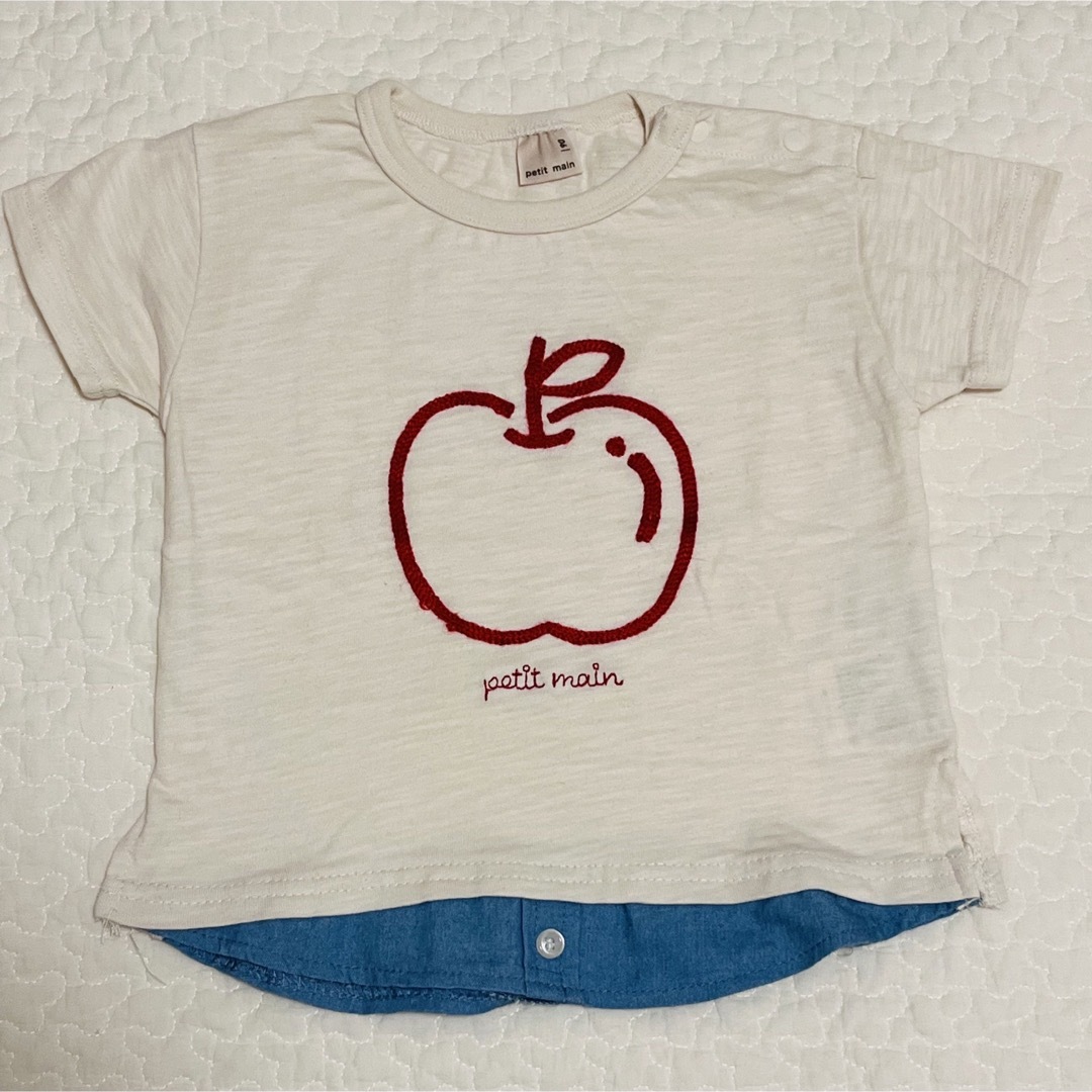 petit main(プティマイン)のプティマイン　りんごモチーフTシャツ キッズ/ベビー/マタニティのキッズ服男の子用(90cm~)(Tシャツ/カットソー)の商品写真