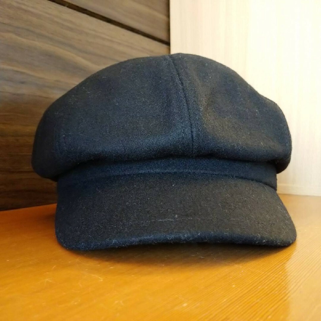 レトロ ステッチ キャスケット  黒　ブラック レディースの帽子(キャスケット)の商品写真
