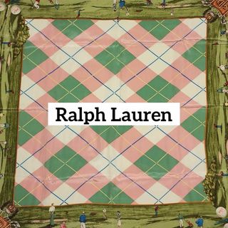 ラルフローレン(Ralph Lauren)の極美品 ★ラルフローレン★ スカーフ 大判 ゴルフ アーガイルチェック グリーン(バンダナ/スカーフ)