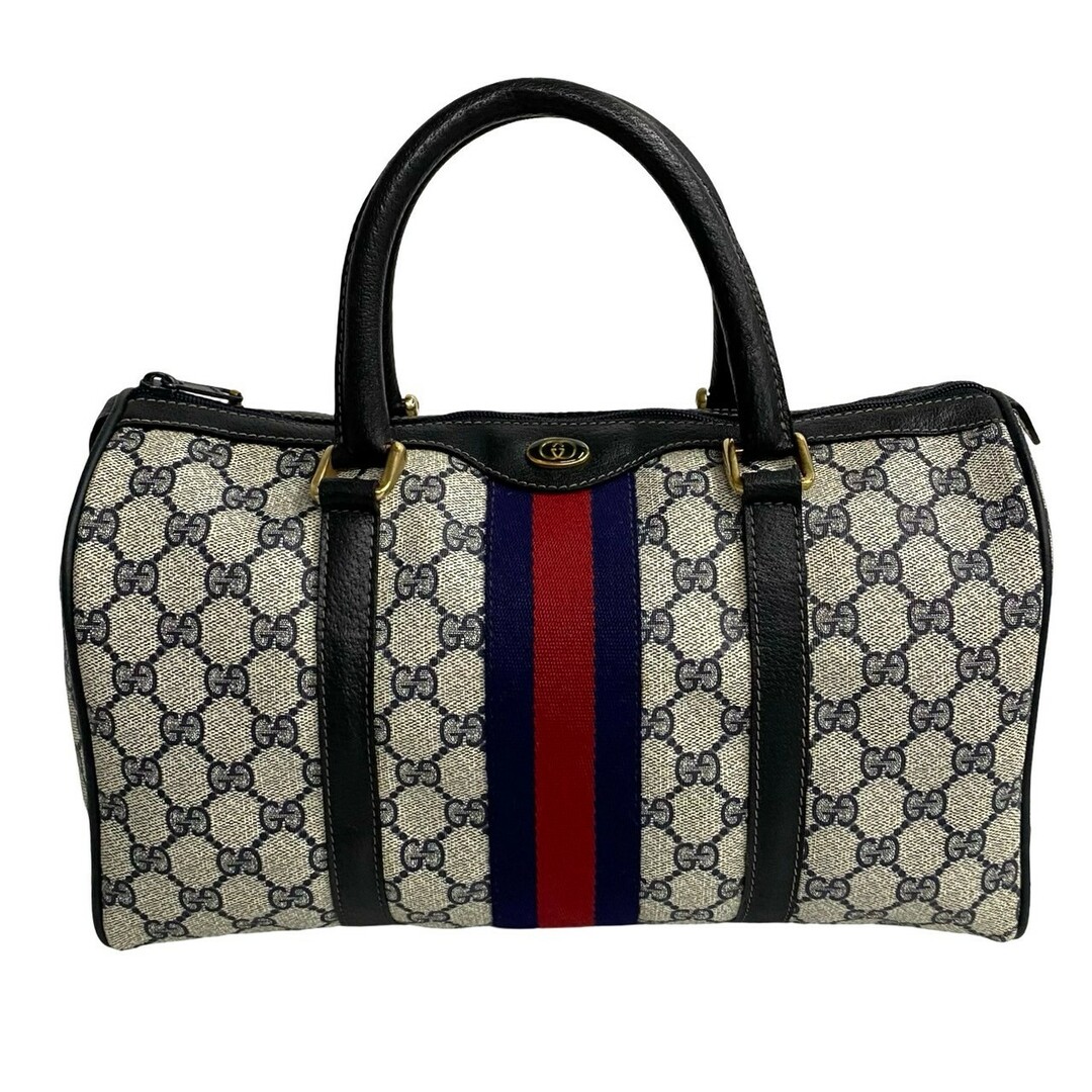 極 美品 袋付 GUCCI オールドグッチ ヴィンテージ シェリーライン GG ロゴ 金具 レザー ハンドバッグ ミニ ボストンバッグ ネイビー 02173 極 美品 袋付 GUCCI オールドグッチ ヴィンテージ シェリーライン GG ロゴ 金具 レザー ハンドバッグ ミニ ボストンバッグ ネイビー 02173