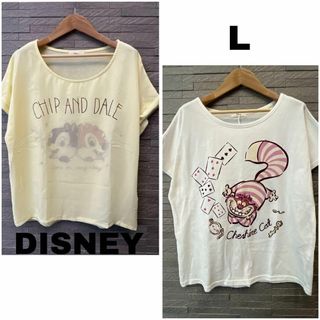 Disney - Disney ディズニー 半袖Tシャツ チェシャ猫&チップ ディール 2枚セット