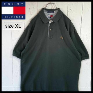 チャップス(CHAPS)のオールドトミー TOMMY HILFIGER ポロシャツ 古着 XL グリーン(ポロシャツ)