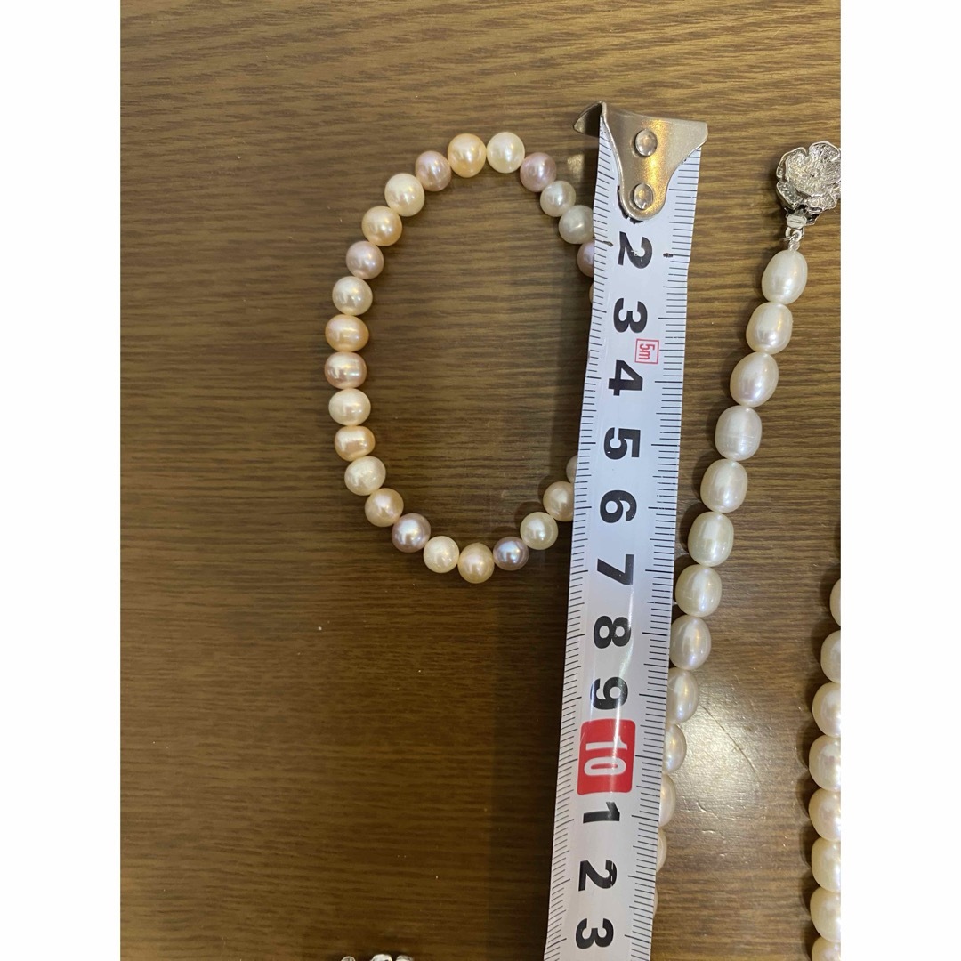 ネックレス 真珠 パール パールネックレス 金具 SILVER パール直径8ミリ レディースのアクセサリー(ネックレス)の商品写真