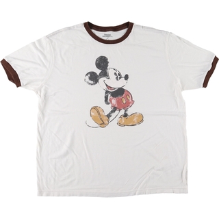 古着 DISNEYLAND RESORT MICKEY MOUSE ミッキーマウス リンガーT キャラクタープリントTシャツ メンズXL /eaa445579(Tシャツ/カットソー(半袖/袖なし))