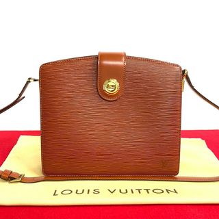 ルイヴィトン(LOUIS VUITTON)のほぼ未使用 LOUIS VUITTON ルイヴィトン ヴィンテージ カプチン エピ レザー 本革 ショルダーバッグ ポシェット ケニアブラウン 茶 39308(ショルダーバッグ)