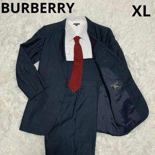 BURBERRY - 【美品】バーバリー セットアップスーツ モヘア混 ネイビー LL シングル