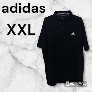 アディダス(adidas)のadidas ポロシャツ　黒　XXL ゴルフ　スポーツ　ランニング　テニス(ポロシャツ)