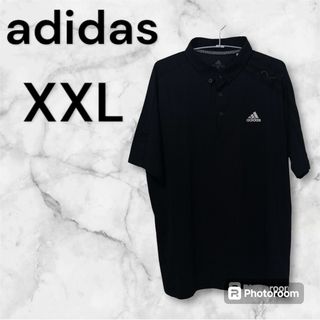 アディダス(adidas)の☆adidas ポロシャツ　黒　XO  ゴルフ　スポーツ　ランニング　テニス(ポロシャツ)