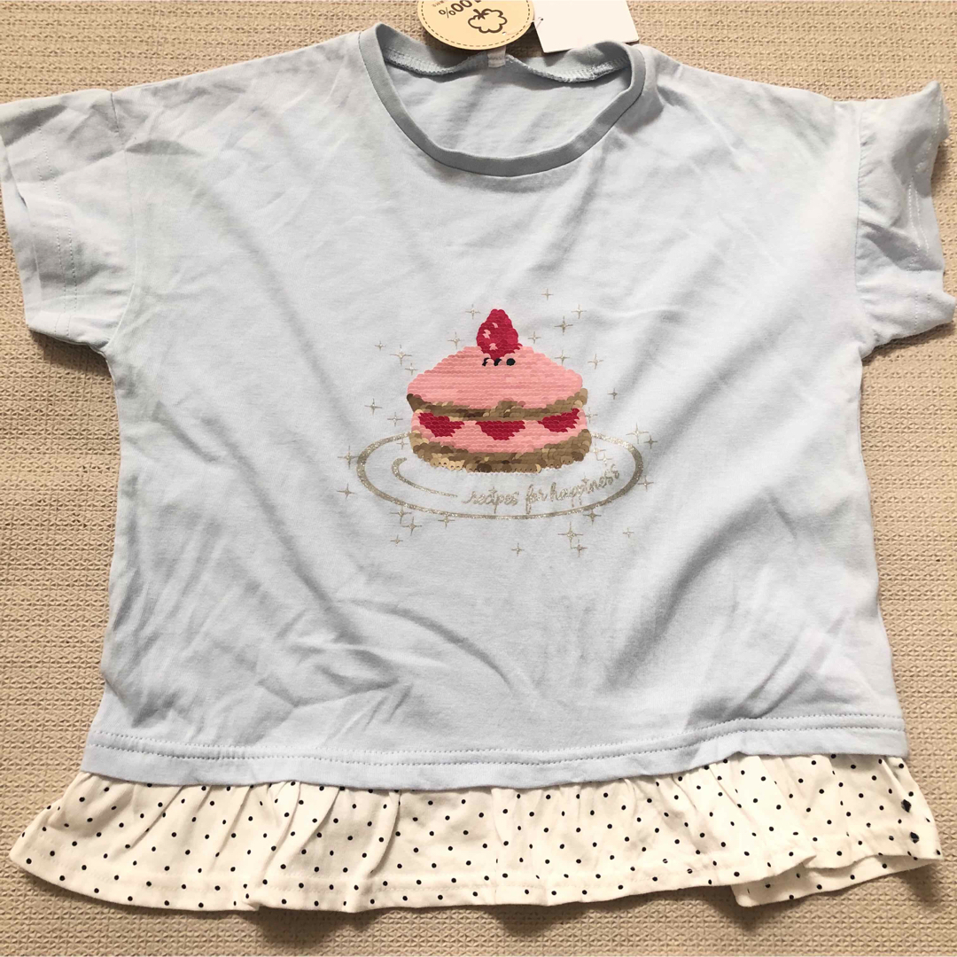 130cm  女の子リバーシブルスパンコール　半袖Tシャツ　新品 キッズ/ベビー/マタニティのキッズ服女の子用(90cm~)(Tシャツ/カットソー)の商品写真