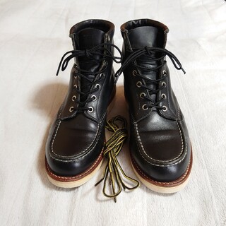 チペワ(CHIPPEWA)のチペワ モックトゥ ブーツ US7.5 25.5cm ブラック ビブラムソール(ブーツ)