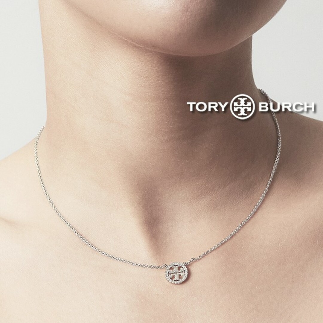 Tory Burch(トリーバーチ)の【新品☆本物】トリーバーチ パヴェロゴネックレス シルバー レディースのアクセサリー(ネックレス)の商品写真