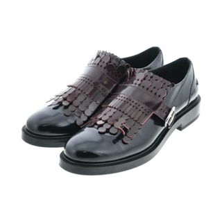 トッズ(TOD'S)のTOD'S ドレスシューズ/ローファー EU38 1/2(25cm位) 黒x茶 【古着】【中古】(ローファー/革靴)