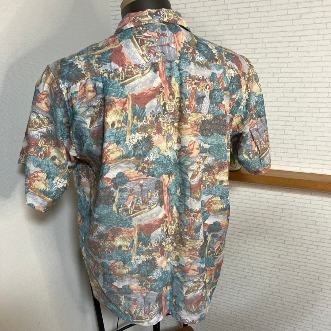 VINTAGE(ヴィンテージ)のアロハシャツ　ハワイアンシャツ　オールオーバーパターン　メニュー柄　総柄 メンズのトップス(シャツ)の商品写真
