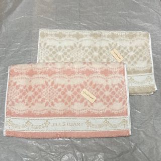 ジルスチュアート(JILLSTUART)の新品☆ジルスチュアート フェイスタオル 2枚☆ラメ入り ピンク ベージュ(タオル/バス用品)