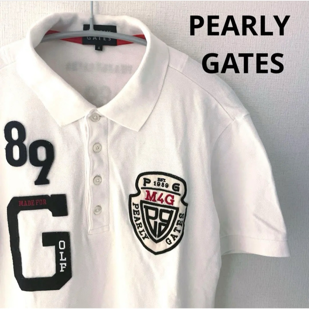 PEARLY GATES(パーリーゲイツ)のPEARLY GATES 半袖　ポロシャツ　パーリーゲイツ　サイズ4 ゴルフ スポーツ/アウトドアのゴルフ(ウエア)の商品写真