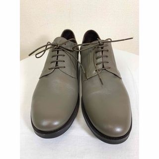 ジルサンダー(Jil Sander)の【ほぼ未使用】 37.5（23.5cm）レザー　外羽根　ドレスシューズ　グレー系(ローファー/革靴)