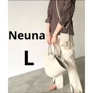 Neuna  スリットセミワイドデニムパンツ  L  スリットデニム　ジーンズ