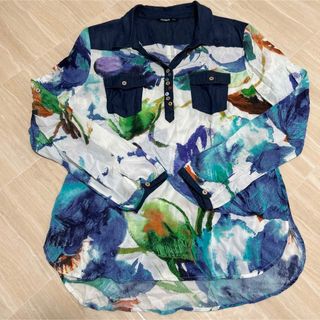 デシグアル(DESIGUAL)のdesigual デシグアル　トップス　シャツ　柄　ブルー　ボタン　カラフル(シャツ/ブラウス(長袖/七分))