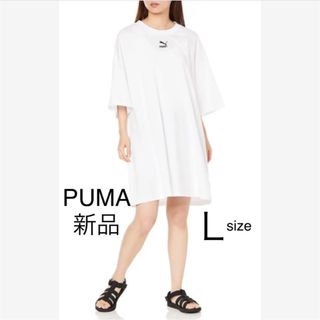 プーマ(PUMA)の【新品★未使用】PUMAプーマ ウィメンズ CLASSICS Tシャツ ドレス白(ミニワンピース)