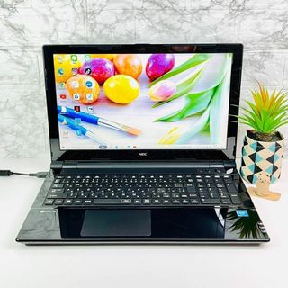 エヌイーシー(NEC)の✨初心者すぐ使える設定済オフィスカメラ付✨薄型黒Lavieノートパソコン028(ノートPC)