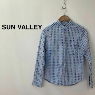 サンバレー(SUNVALLEY)のサンバレー コットン　ミックススタンド　カラーシャツ ライトブルー メンズ(Tシャツ/カットソー(七分/長袖))