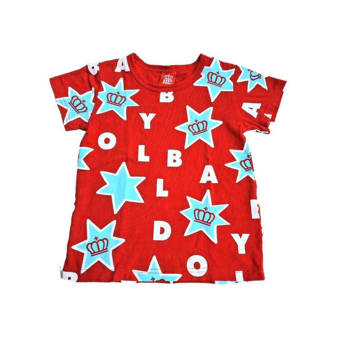 BABYDOLL(ベビードール)のBABYDOLL ロゴプリント半袖Tシャツ レッド 赤 キッズ 110cm キッズ/ベビー/マタニティのキッズ服男の子用(90cm~)(Tシャツ/カットソー)の商品写真