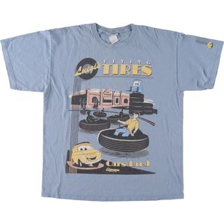 古着 DISNEY PARKS カーズランド キャラクタープリントTシャツ メンズL /eaa442935(Tシャツ/カットソー(半袖/袖なし))