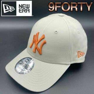 ニューエラー(NEW ERA)のニューエラ 帽子 キャップ ベージュx濃橙 9FORTY new era NY(キャップ)