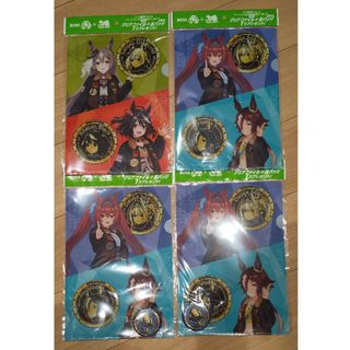 BOSS×ウマ娘 クリアファイル×4 ＋缶バッジ×2