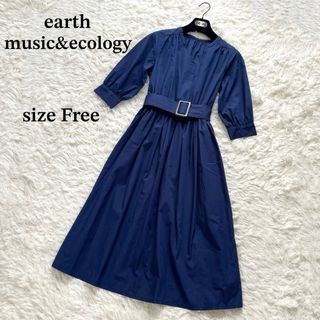 earth music & ecology - 【極美品】earth music&ecology ベルト付きスキッパーワンピース