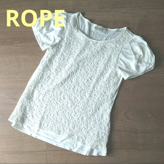 ロペ(ROPE’)のROPE レースの白いTシャツ ホワイト(Tシャツ(半袖/袖なし))
