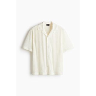 エイチアンドエム(H&M)の【新品】H&M ルーズフィット  テクスチャードリゾートシャツ(シャツ/ブラウス(半袖/袖なし))