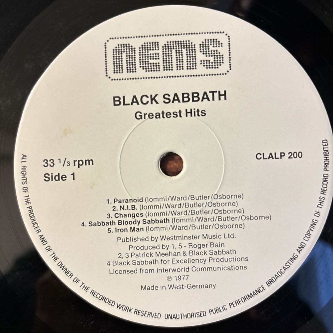 Black Sabbath Greatest Hits レコード LP アナログ エンタメ/ホビーのエンタメ その他(その他)の商品写真