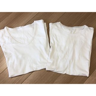 ユニクロ(UNIQLO)の【サイズ３L＆XL】白　半袖Tシャツ２枚　イトーヨーカドーユニクロ　丸首インナー(Tシャツ/カットソー(半袖/袖なし))